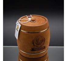 Подарок с мёдом Бочонок тёмный с обручем 2 кг. 