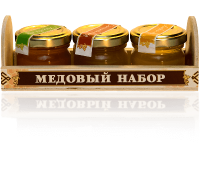 Подарочный набор с мёдом 3*40 грамм Ларец
